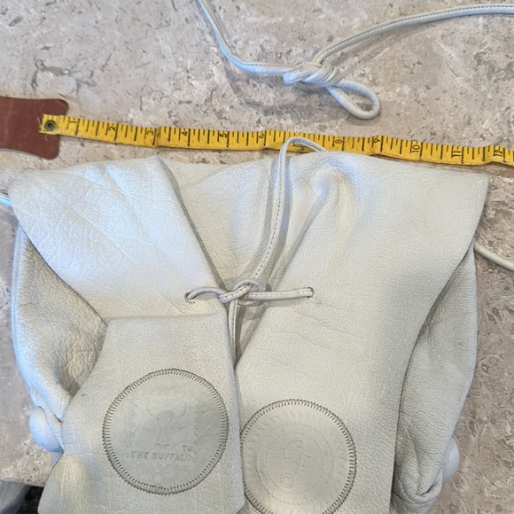 SALE Vintage Carlos Falchi White Leather Slouch Bag Inside Zipper Pocket - Picture 5 of 6